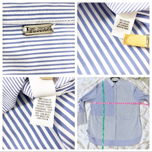 St. John • Pinstripe Overlay Button Up Shirt XL - Picture 8 of 8